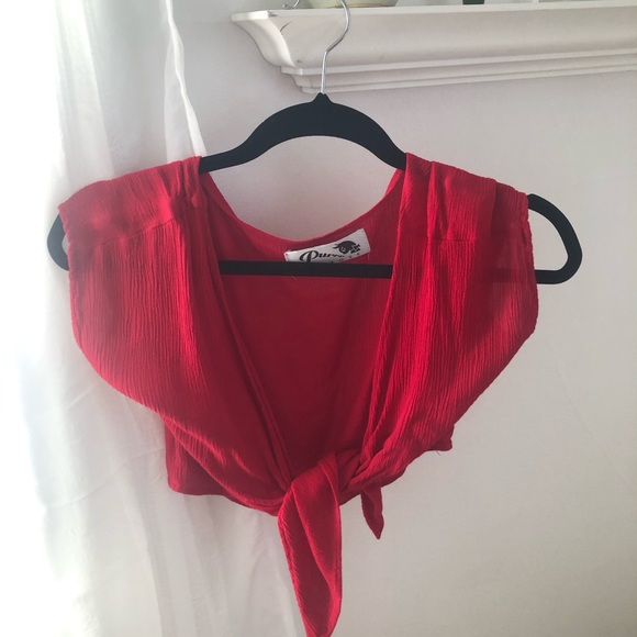 Purr Melrose Red tie top - Picture 2 of 2